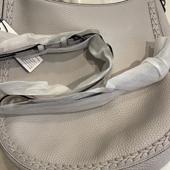 Unlined Convertible Whipstitch Putty Leather Hobo